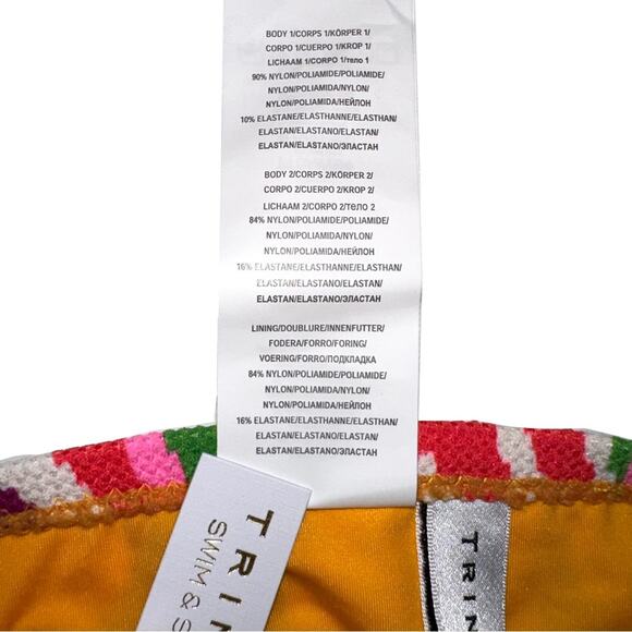 NWT Trina Turk Rainbow Swirl Tie Hipster Bikini Bottom in Mango Orange US12 - Picture 6 of 6